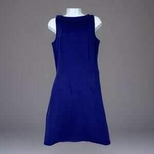 Boden Womens Dress 6 Purple Reverse Peter Pan Collar Sheath Ponte Knit Retro